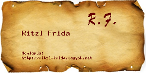 Ritzl Frida névjegykártya